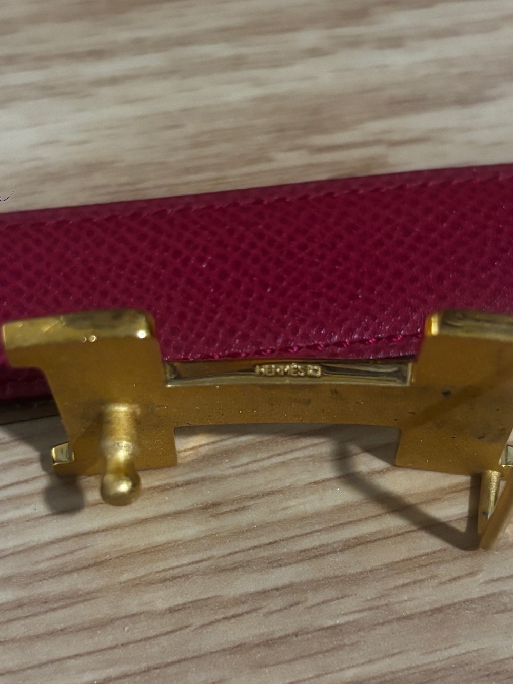 Hermès Vintage Constance H Belt 90 Black/Red Epsom Leather Gold Buckle with Dust - Picture 8 of 8